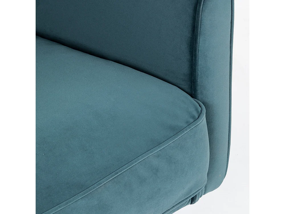 Winsen - Fauteuil en velours pieds droits en métal - Vert eucalyptus