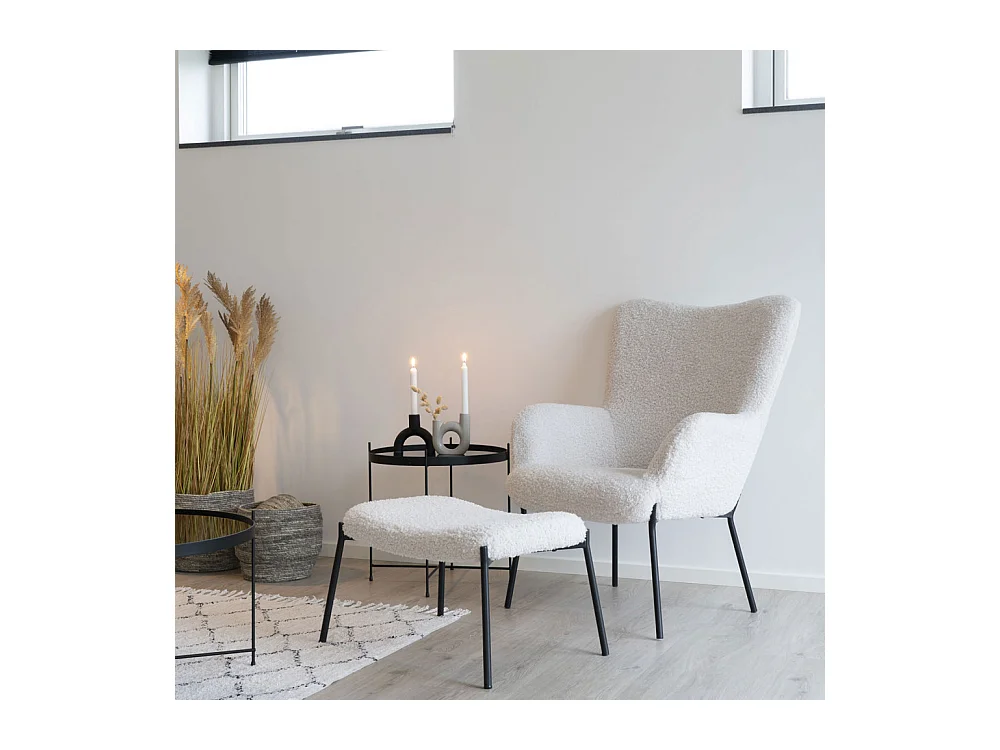 Glasgow Sessel Lammfellimitat, weiß.