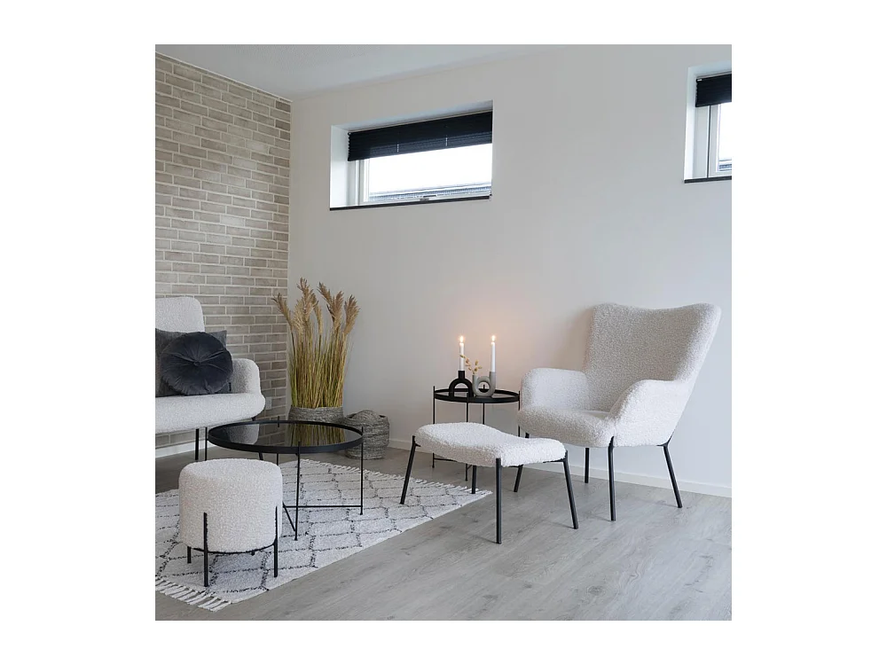 Glasgow Sessel Lammfellimitat, weiß.