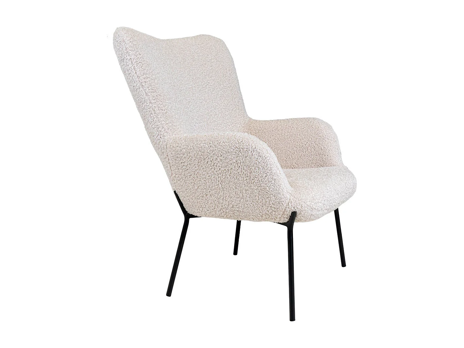 Glasgow Fauteuil, imitation peau de mouton, blanc.