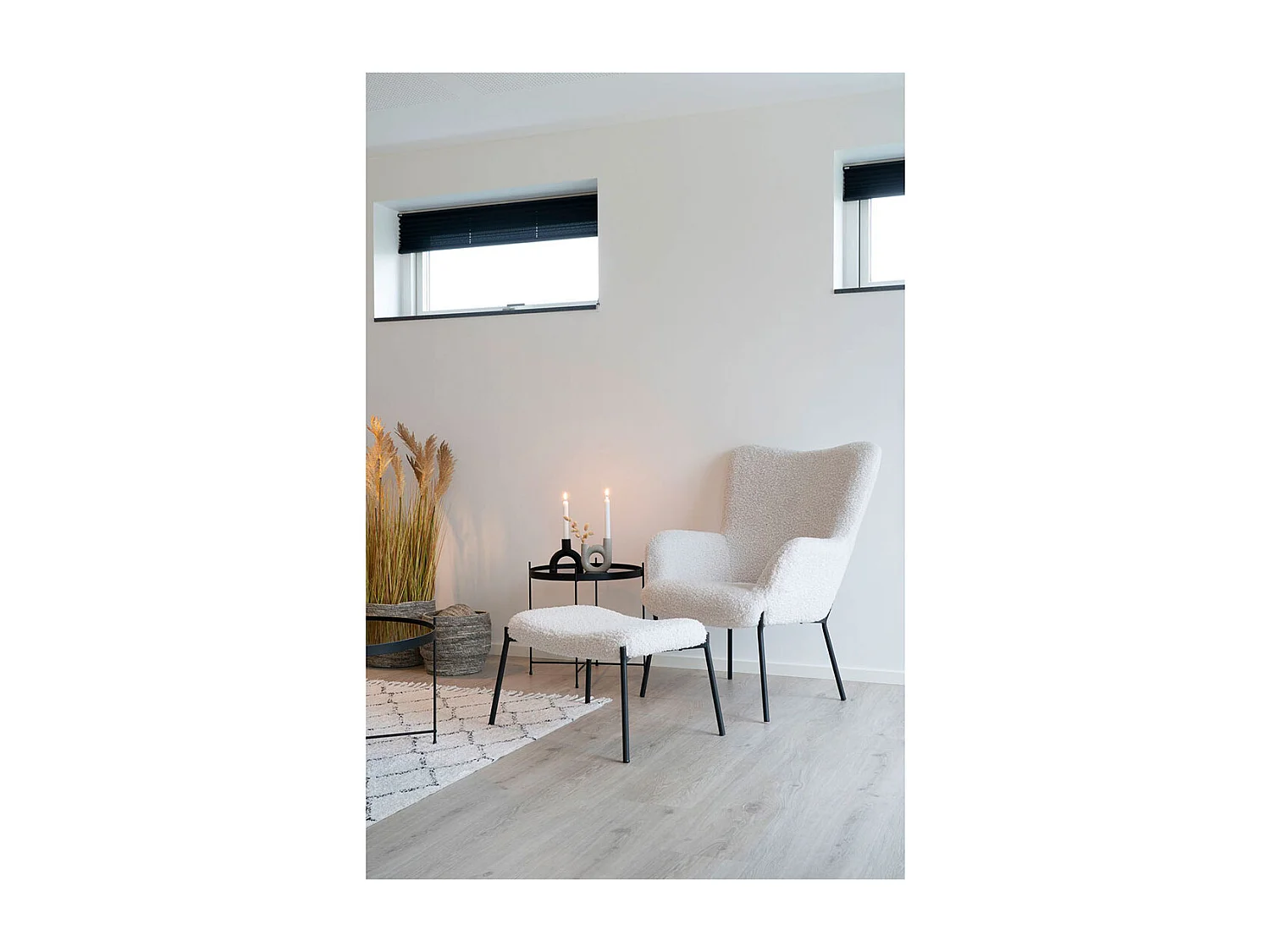 Glasgow Fauteuil, imitation peau de mouton, blanc.