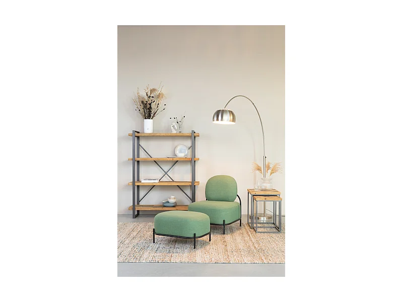 POLLY - Fauteuil lounge en tissu polyester vert