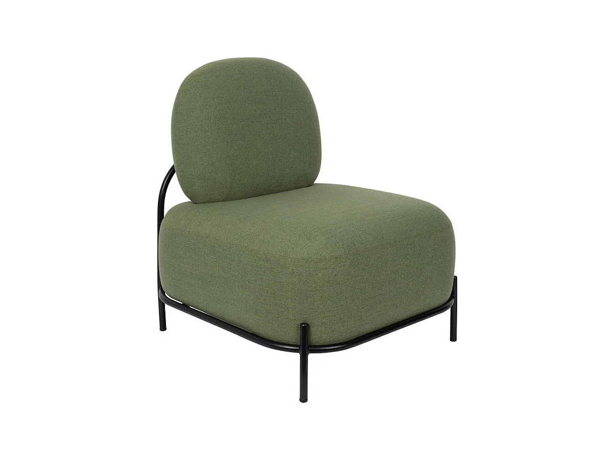 POLLY - Fauteuil lounge en tissu polyester vert