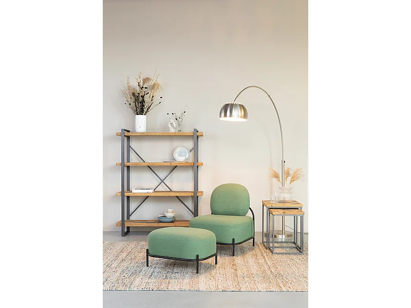 POLLY - Fauteuil lounge en tissu polyester vert
