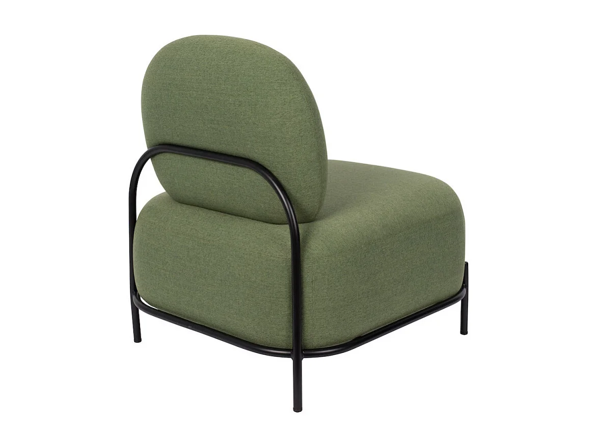 POLLY - Fauteuil lounge en tissu polyester vert