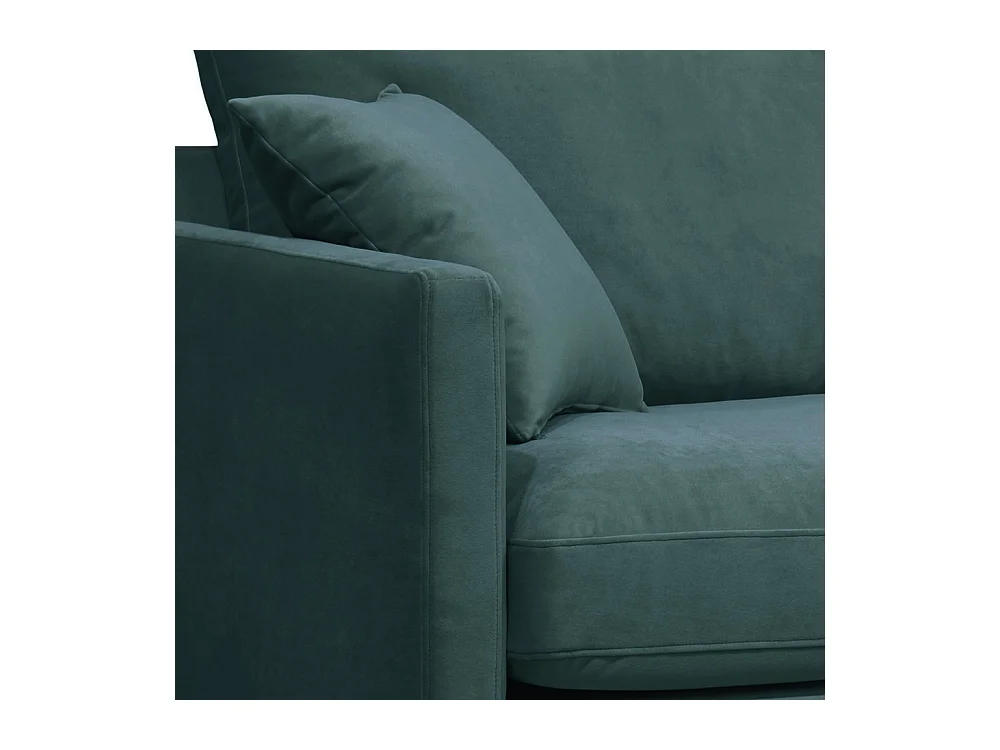 Villabon - Fauteuil XL en velours pieds bois foncé - Vert eucalyptus