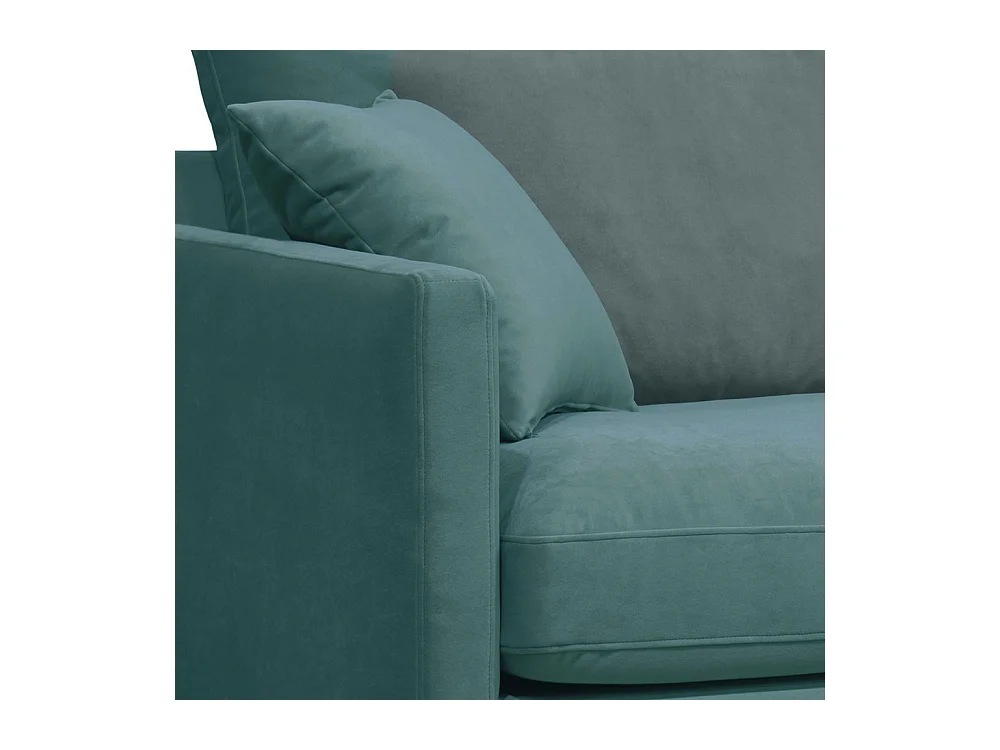 Villabon - Fauteuil XL en velours pieds épingles noirs - Vert eucalyptus