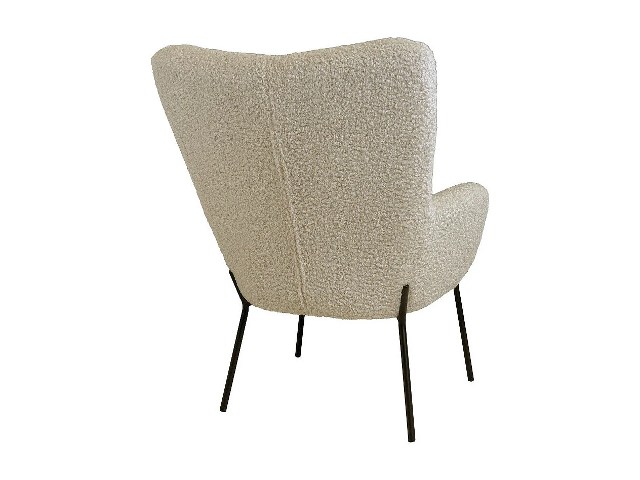 Glasgow - Fauteuil en tissu bouclette et métal : Couleur - Sable