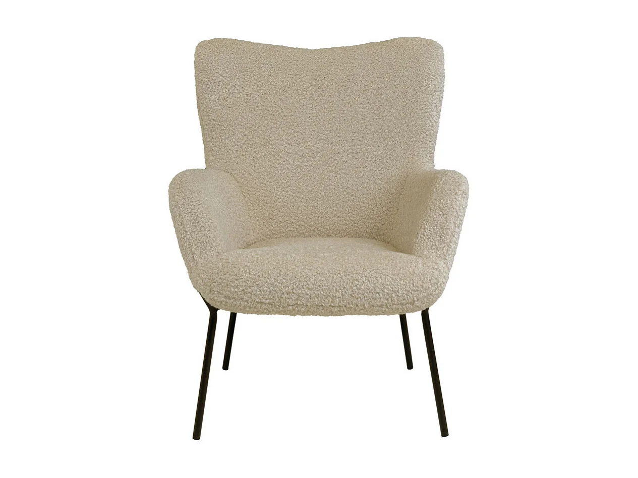 Glasgow - Fauteuil en tissu bouclette et métal : Couleur - Sable