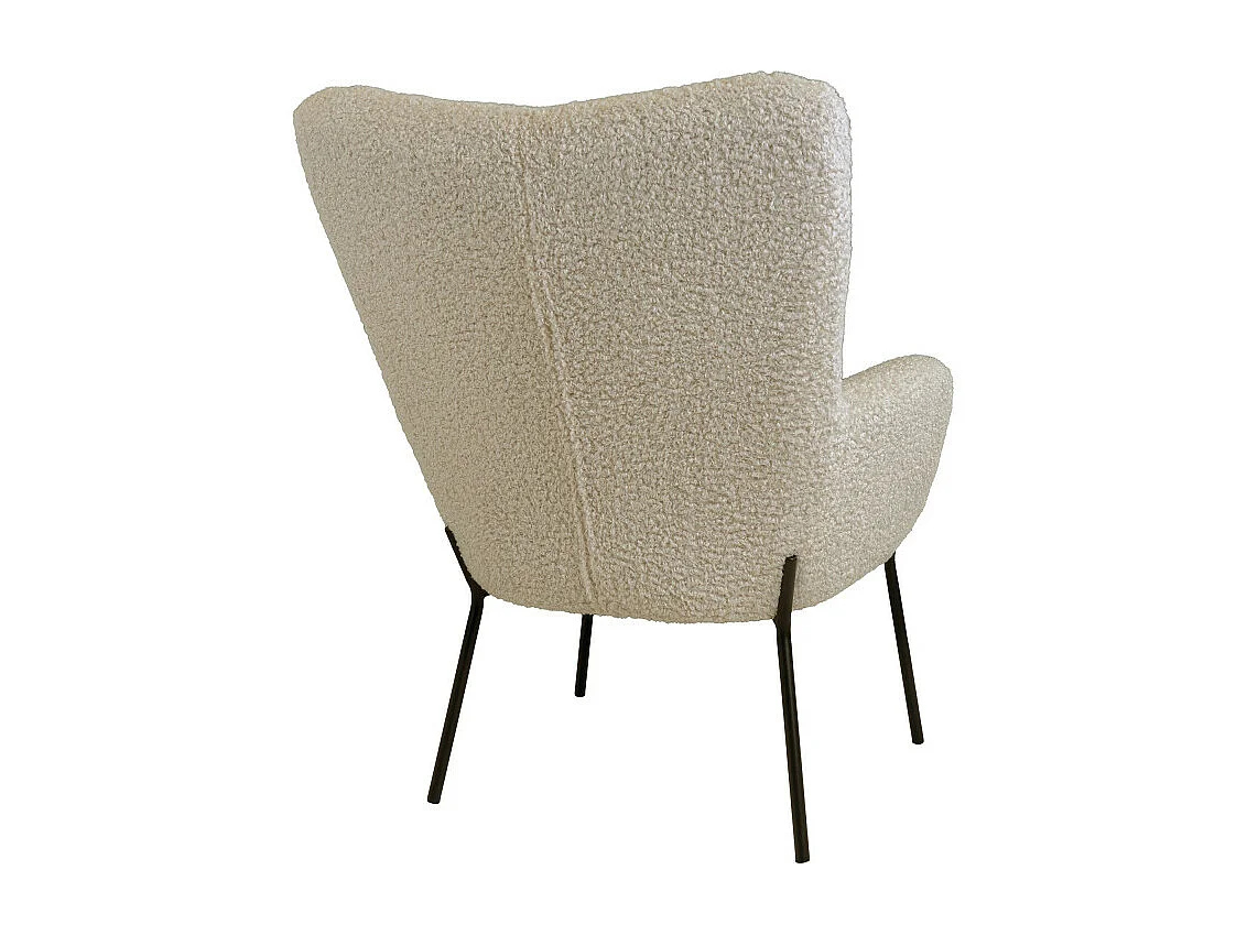 Glasgow - Fauteuil en tissu bouclette et métal : Couleur - Sable