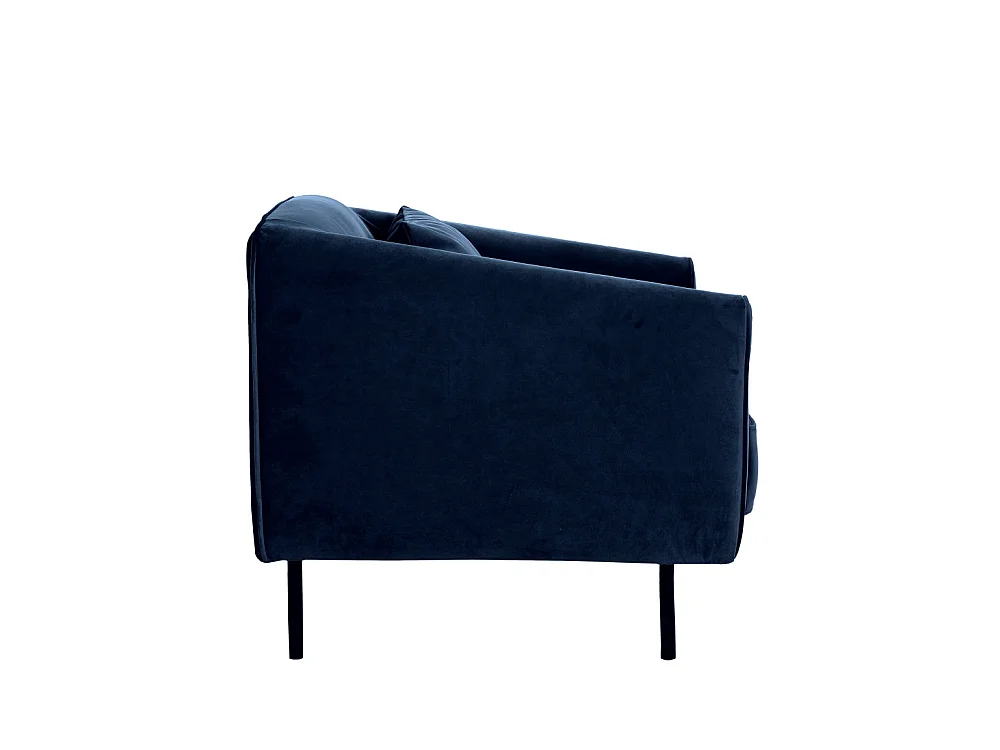 Winsen - Fauteuil en velours pieds droits en métal - Bleu marine