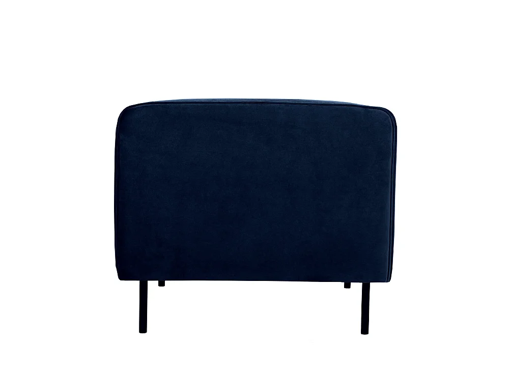 Winsen - Fauteuil en velours pieds droits en métal - Bleu marine