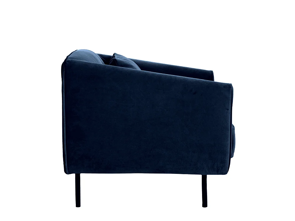 Winsen - Fauteuil en velours pieds droits en métal - Bleu marine