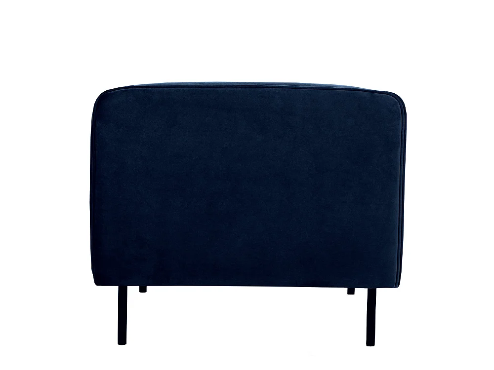 Winsen - Fauteuil en velours pieds droits en métal - Bleu marine