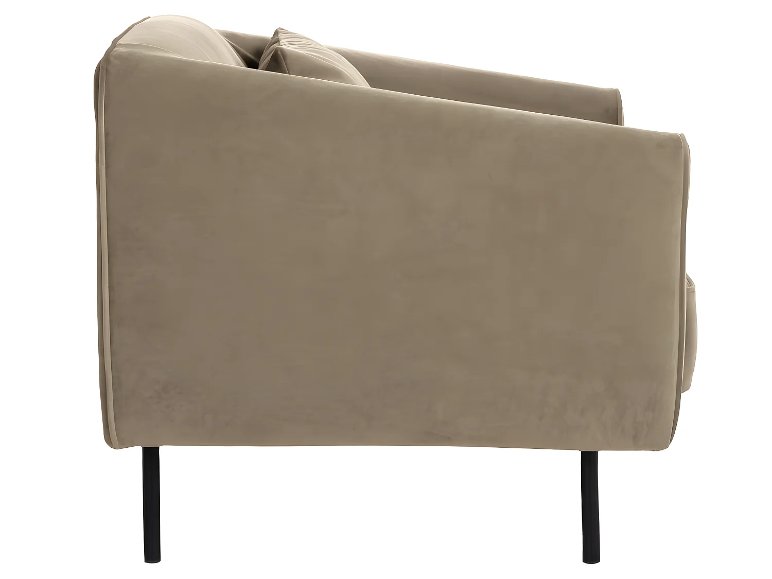 Winsen - Fauteuil en velours pieds droits en métal - Beige