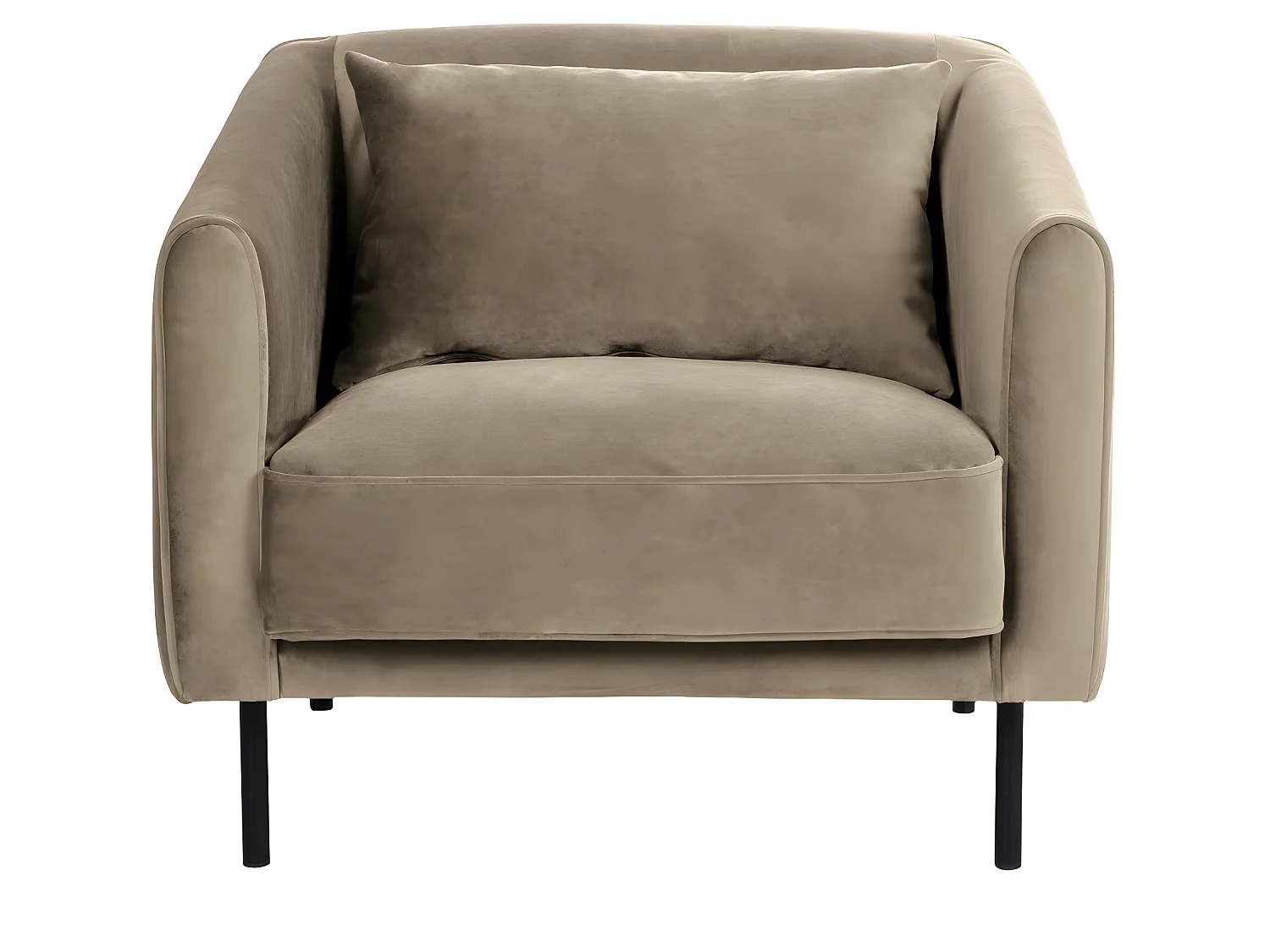 Winsen - Fauteuil en velours pieds droits en métal - Beige