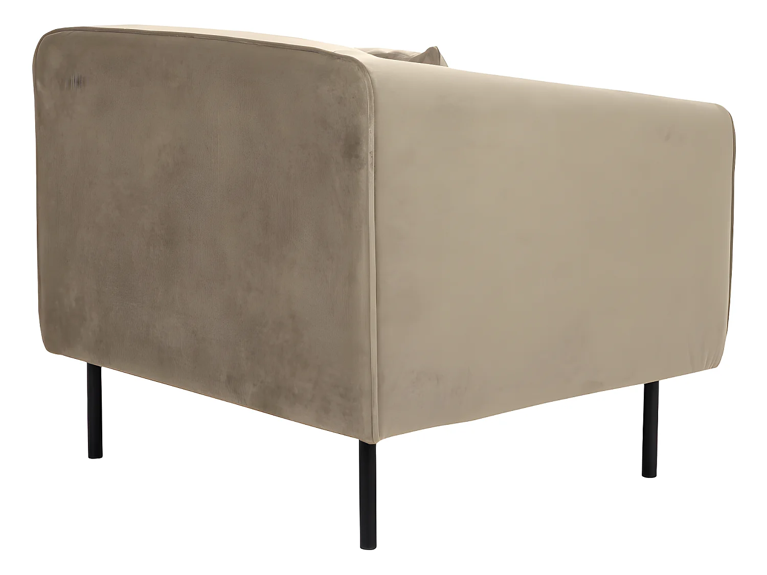 Winsen - Fauteuil en velours pieds droits en métal - Beige