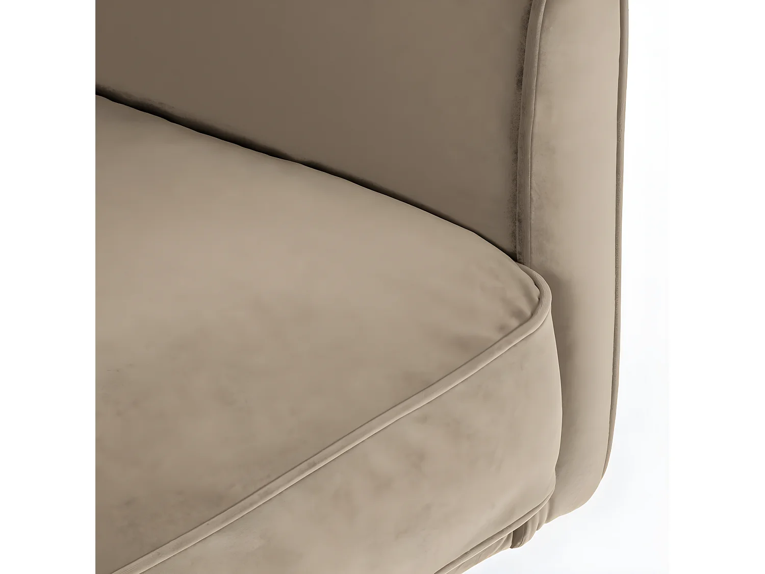 Winsen - Fauteuil en velours pieds droits en métal - Beige