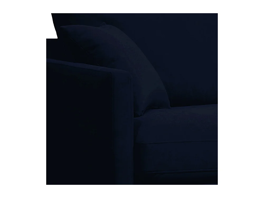 Villabon - Fauteuil XL en velours pieds épingles noirs - Bleu marine