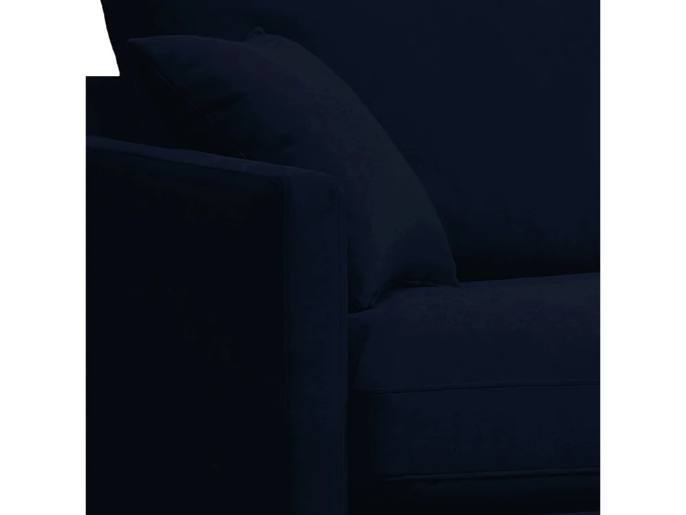 Villabon - Fauteuil XL en velours pieds épingles noirs - Bleu marine