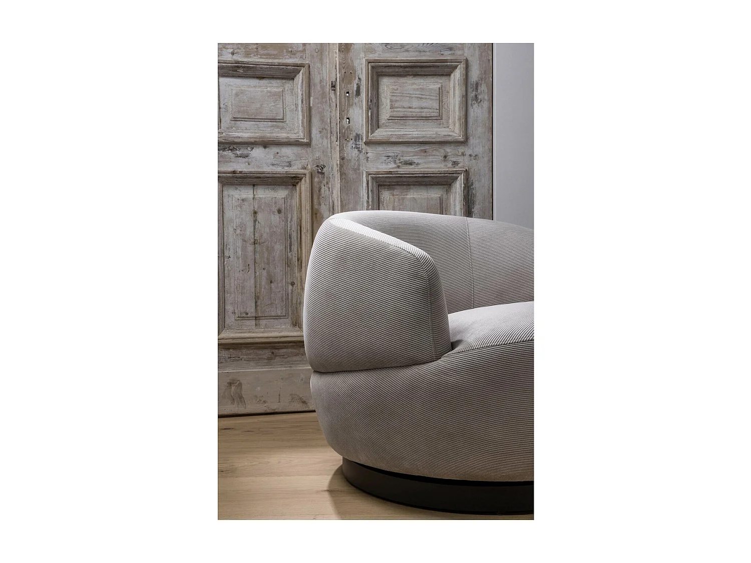 WOOLLY - Fauteuil pivotant en velours naturel