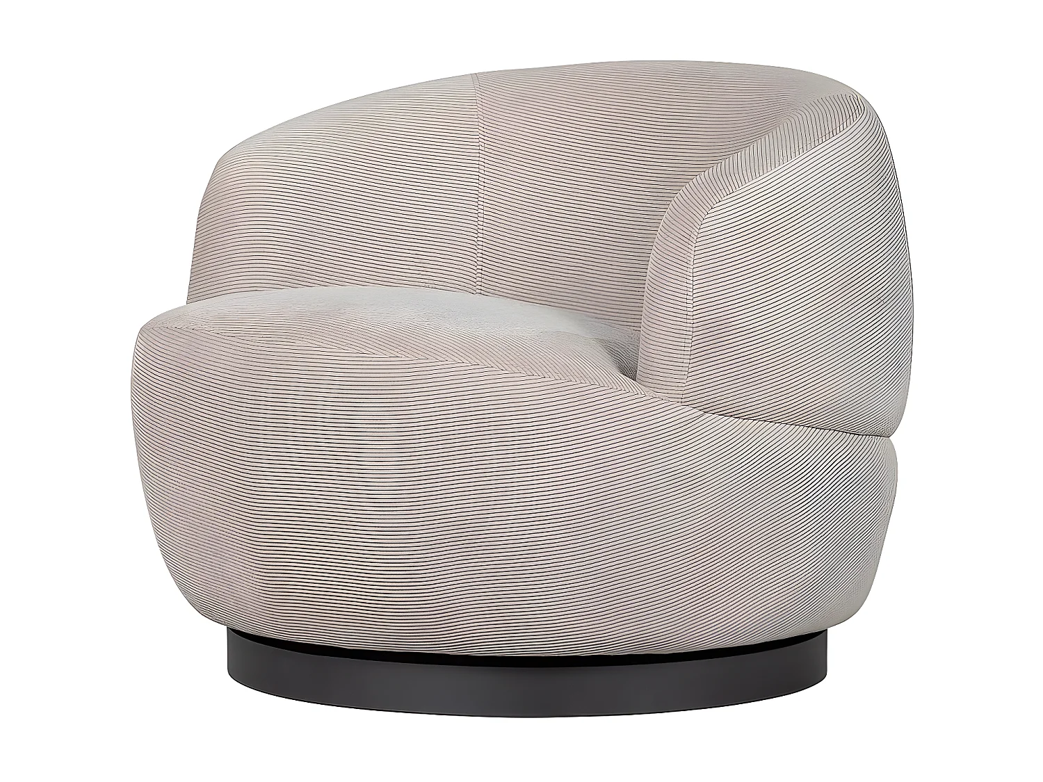 WOOLLY - Fauteuil pivotant en velours naturel