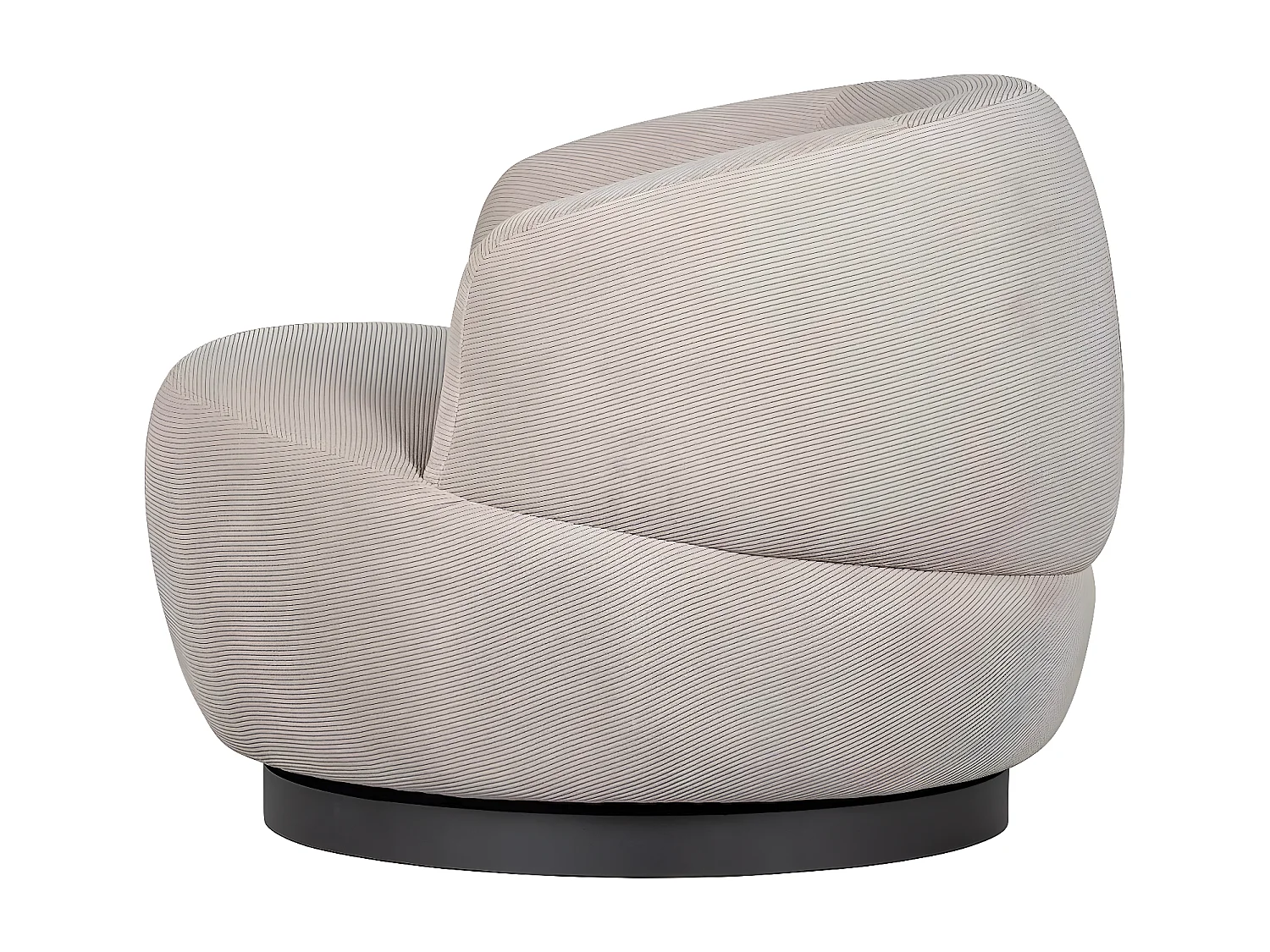 WOOLLY - Fauteuil pivotant en velours naturel