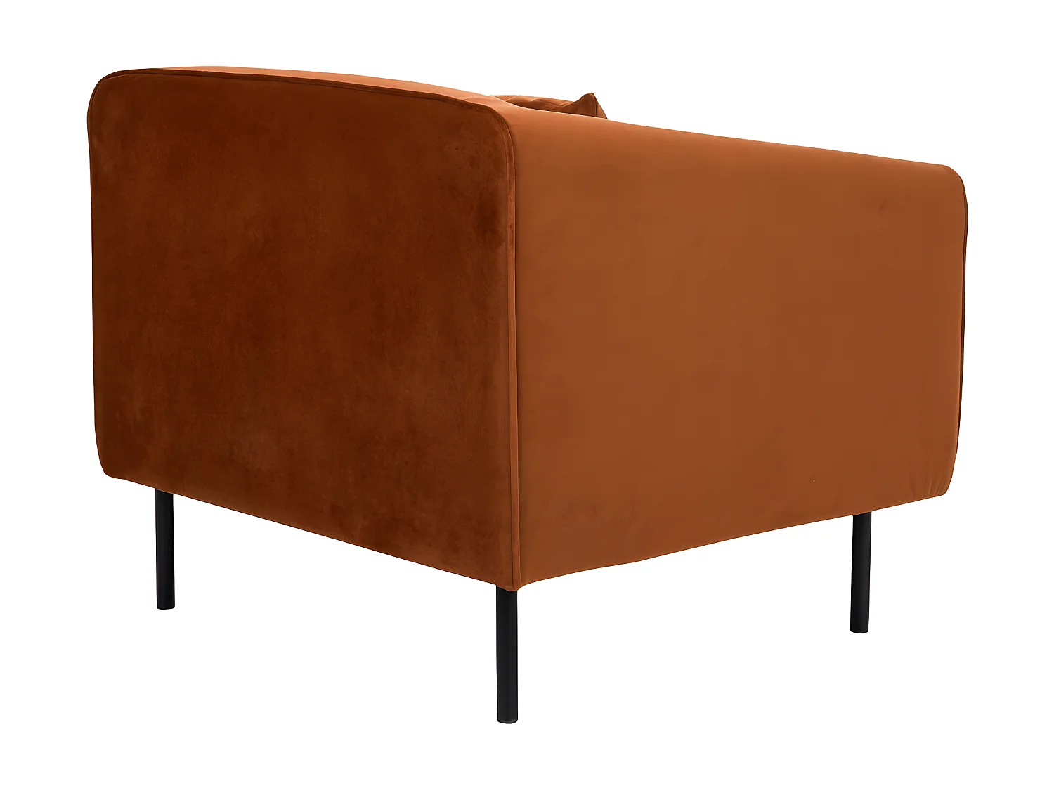 Winsen - Fauteuil en velours pieds droits en métal - Rouille