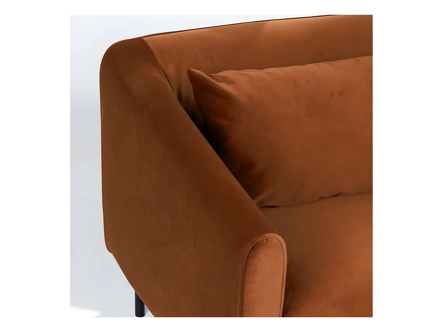 Winsen - Fauteuil en velours pieds droits en métal - Rouille