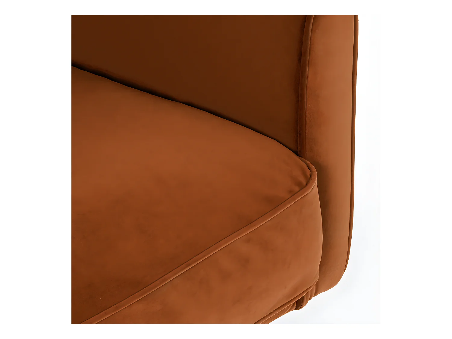 Winsen - Fauteuil en velours pieds droits en métal - Rouille