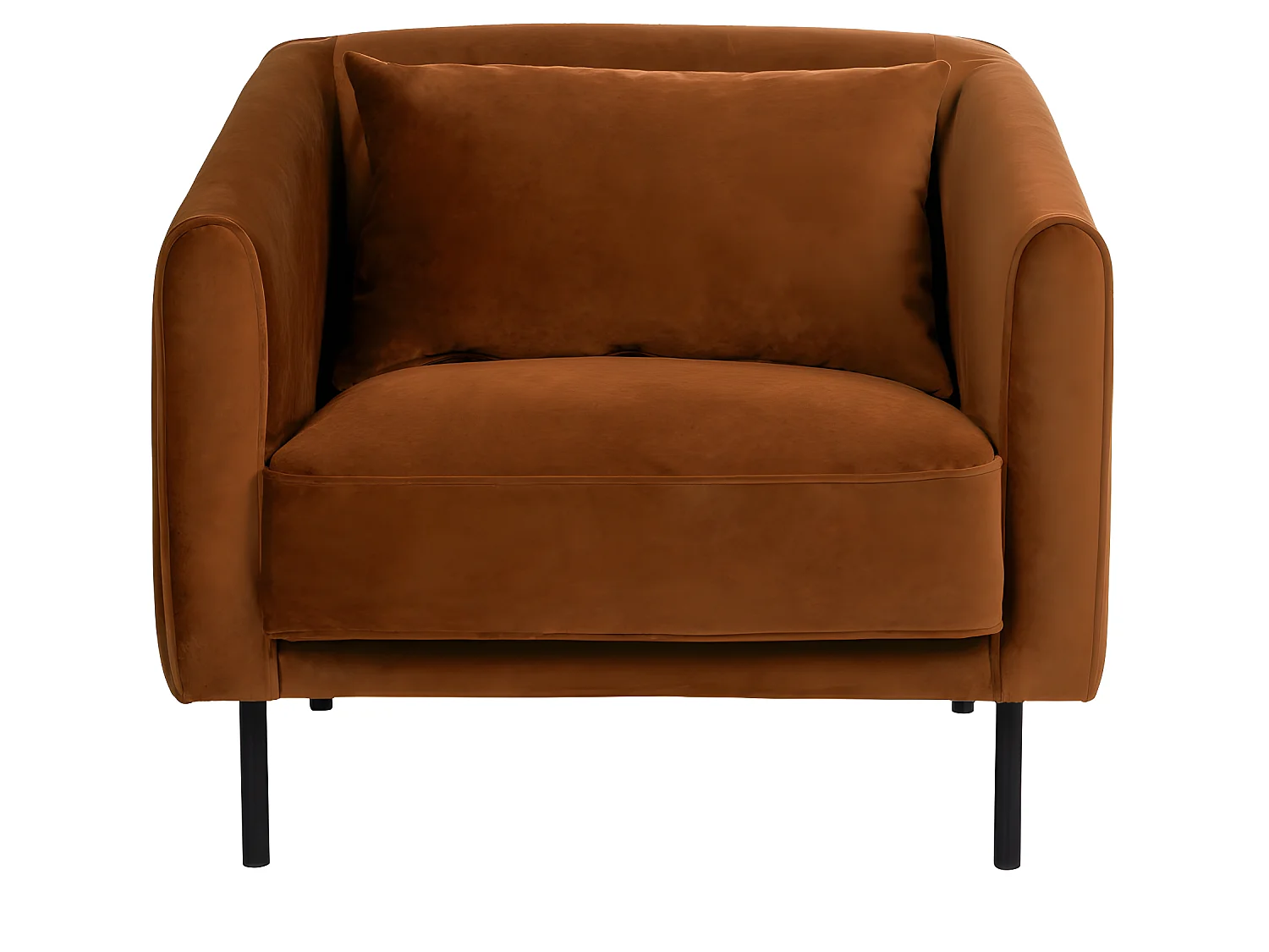 Winsen - Fauteuil en velours pieds droits en métal - Rouille