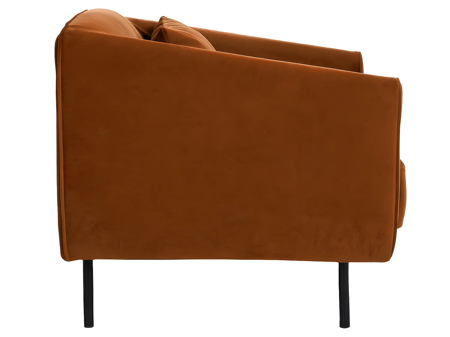 Winsen - Fauteuil en velours pieds droits en métal - Rouille