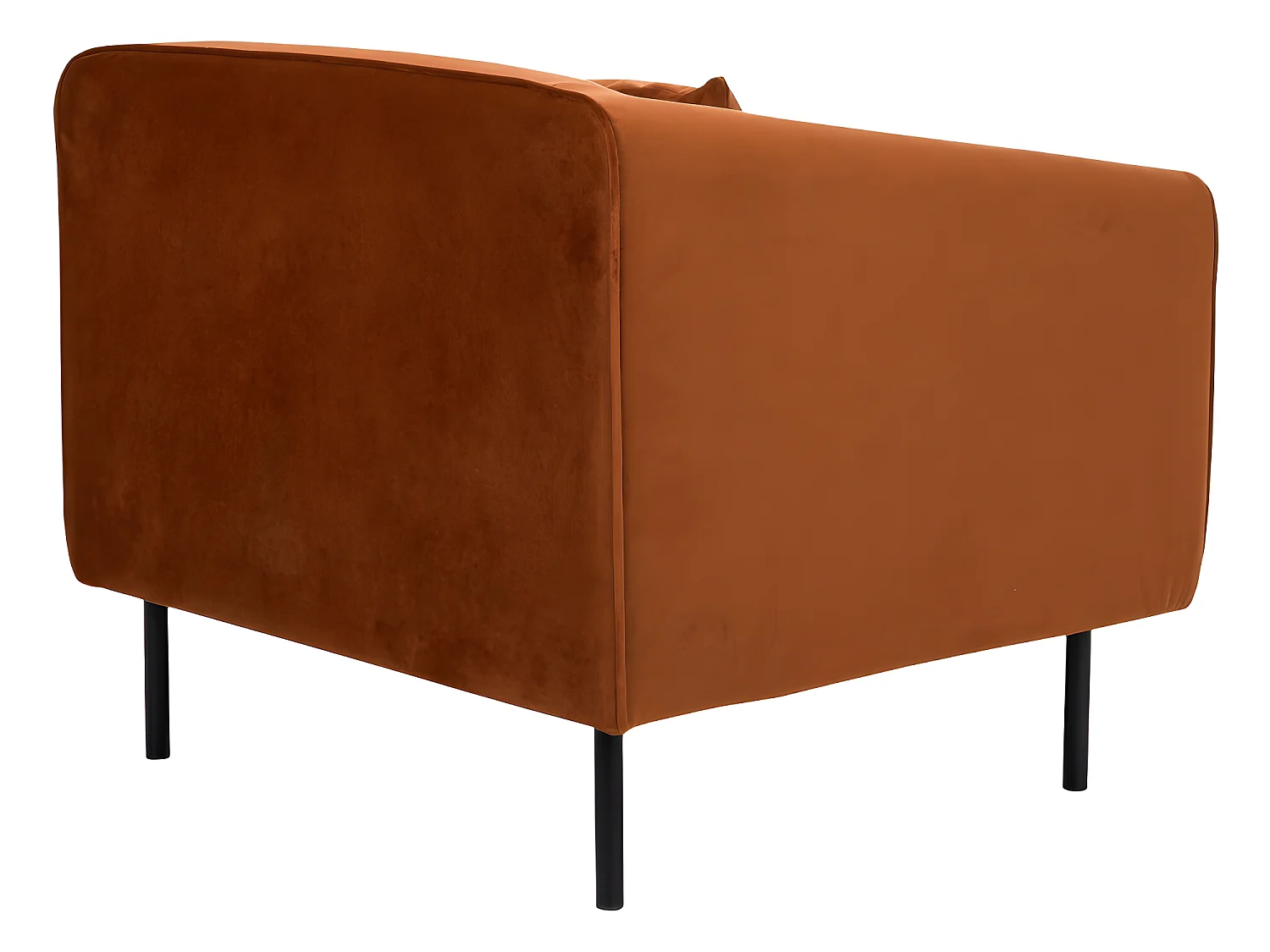 Winsen - Fauteuil en velours pieds droits en métal - Rouille