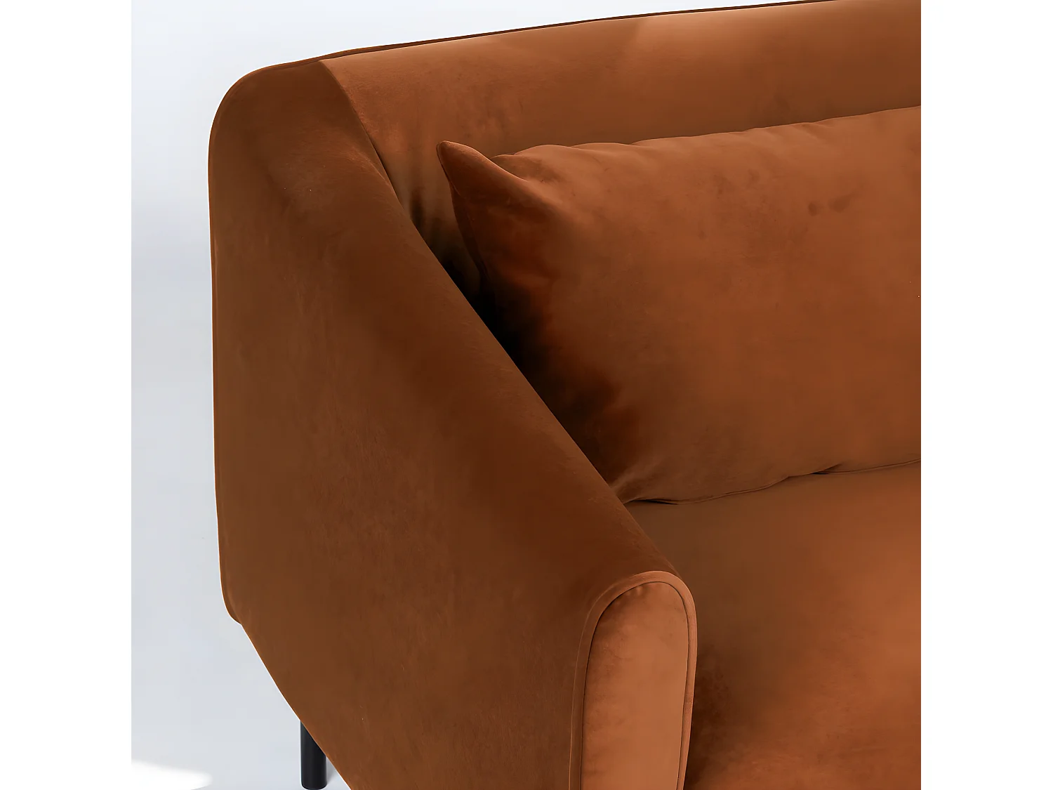 Winsen - Fauteuil en velours pieds droits en métal - Rouille