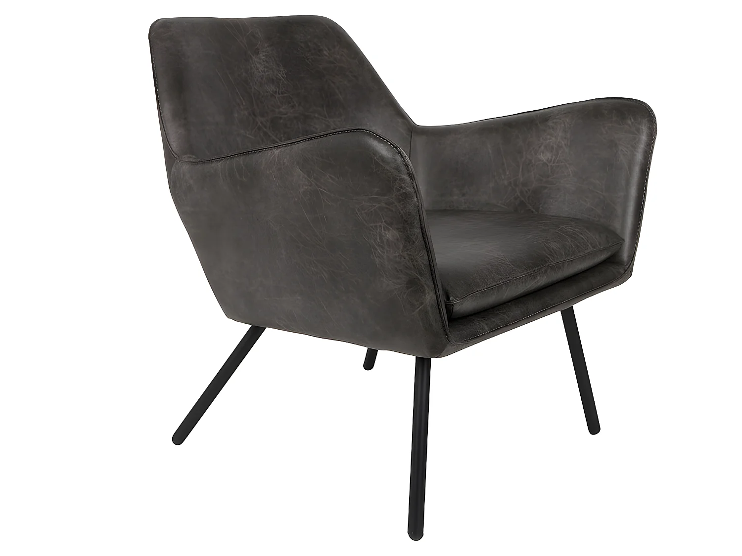 Bon - Fauteuil lounge vintage - Couleur - Gris anthracite
