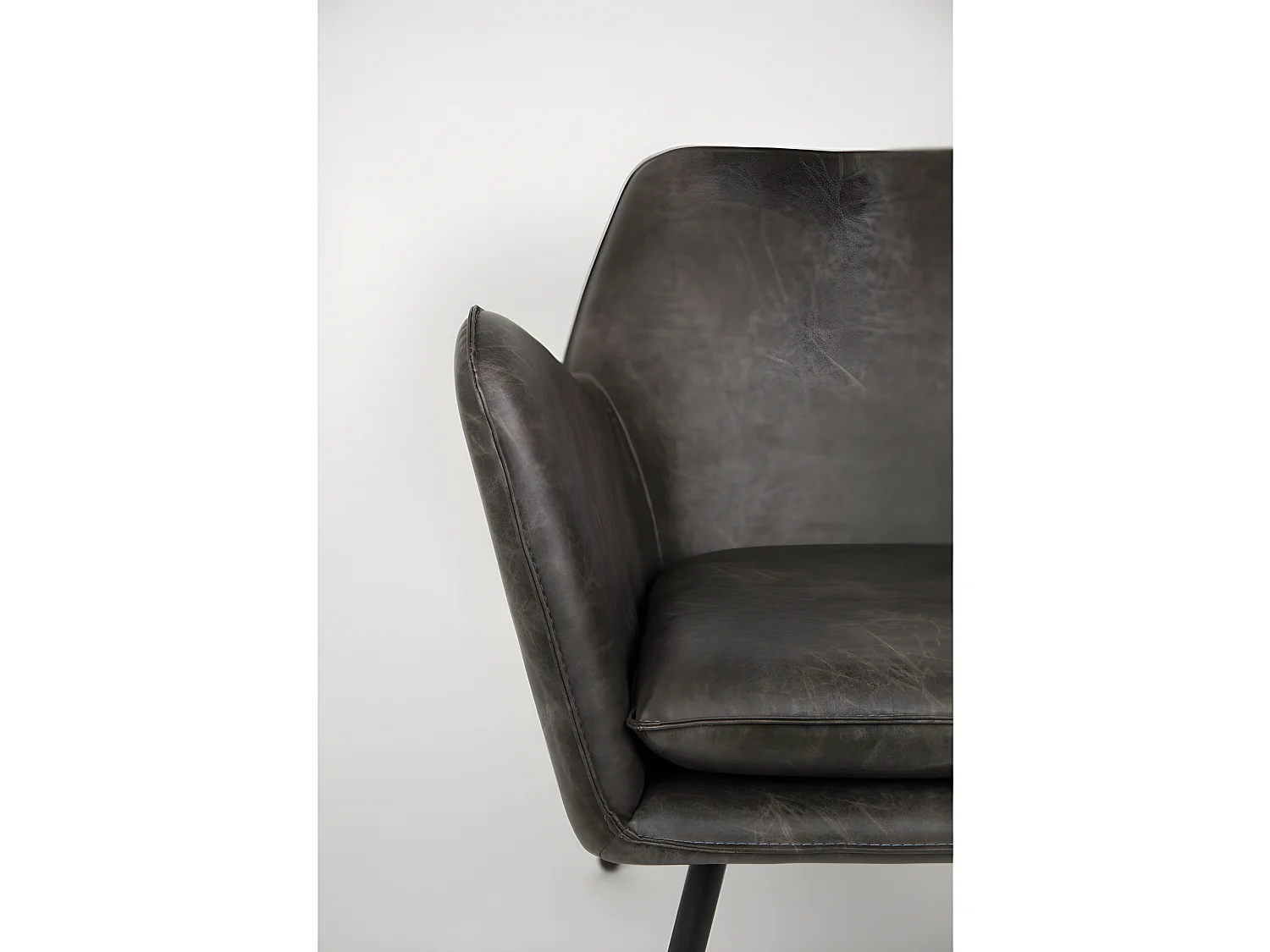 Bon - Fauteuil lounge vintage - Couleur - Gris anthracite