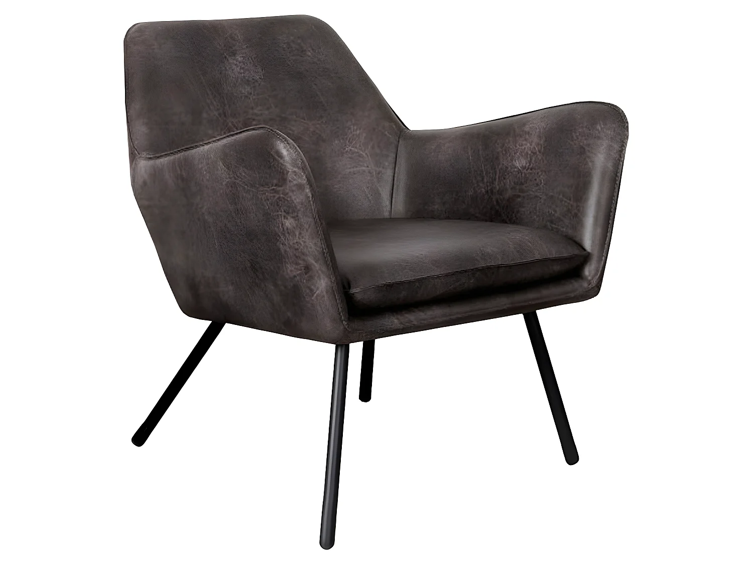 Bon - Fauteuil lounge vintage - Couleur - Gris anthracite