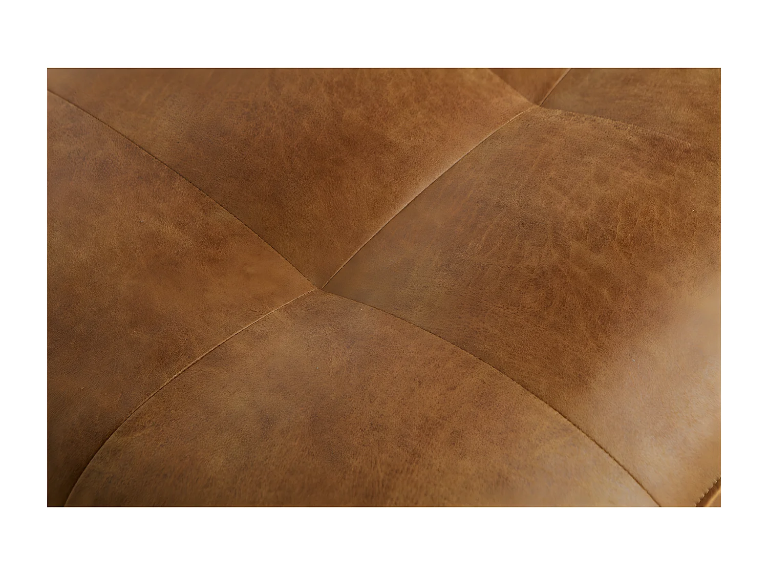 RODEO - Fauteuil vintage en cuir recyclé cognac