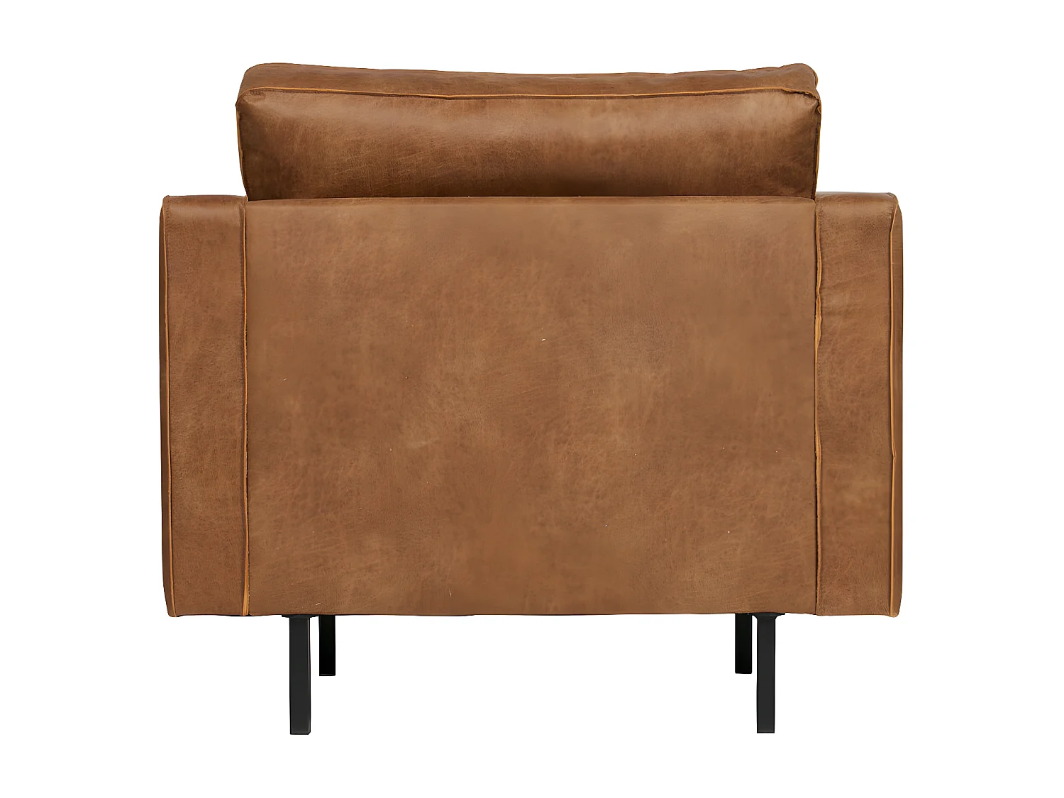 RODEO - Fauteuil vintage en cuir recyclé cognac