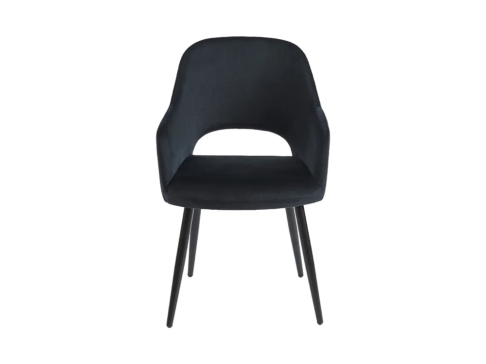 Junia - Fauteuil de table en velours - Noir