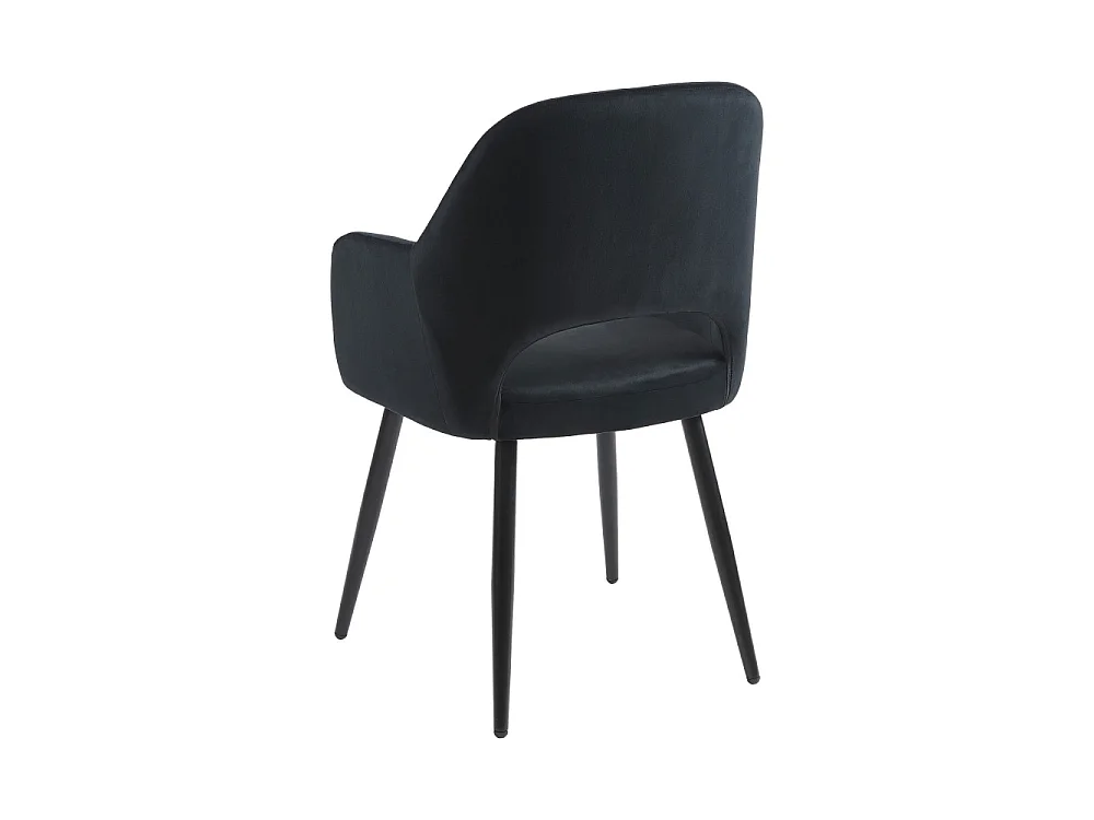 Junia - Fauteuil de table en velours - Noir