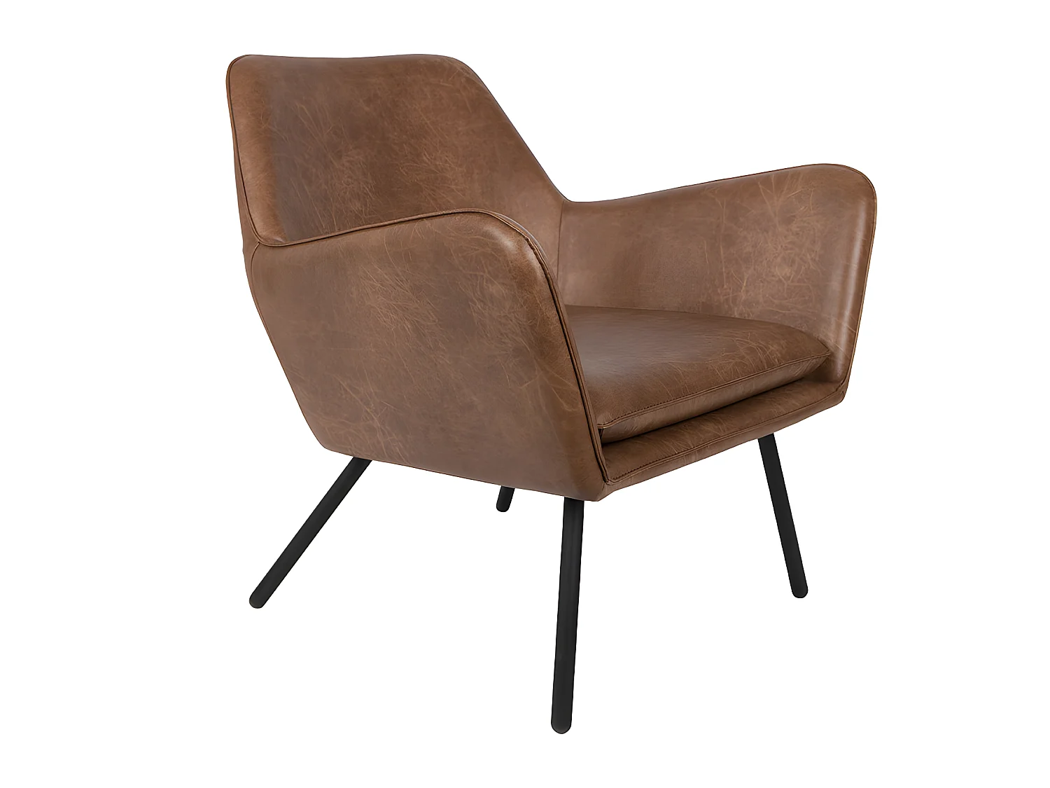 Bon - Fauteuil lounge vintage : Couleur - Marron