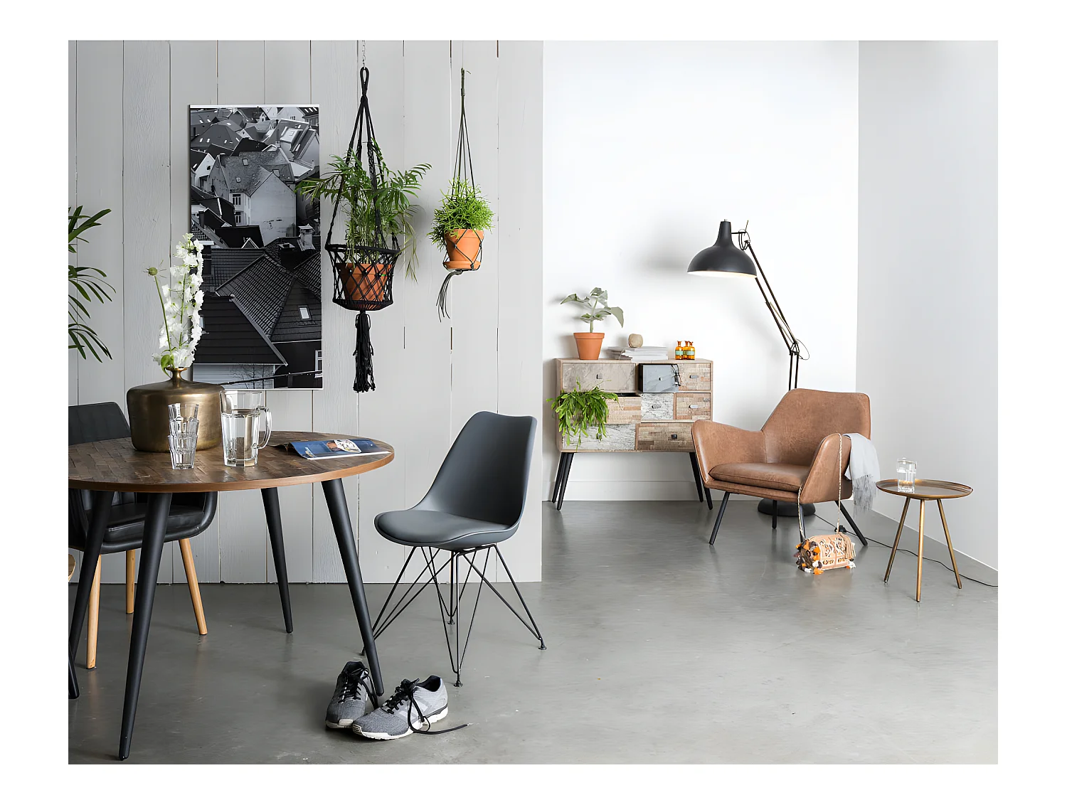 Bon - Fauteuil lounge vintage : Couleur - Marron