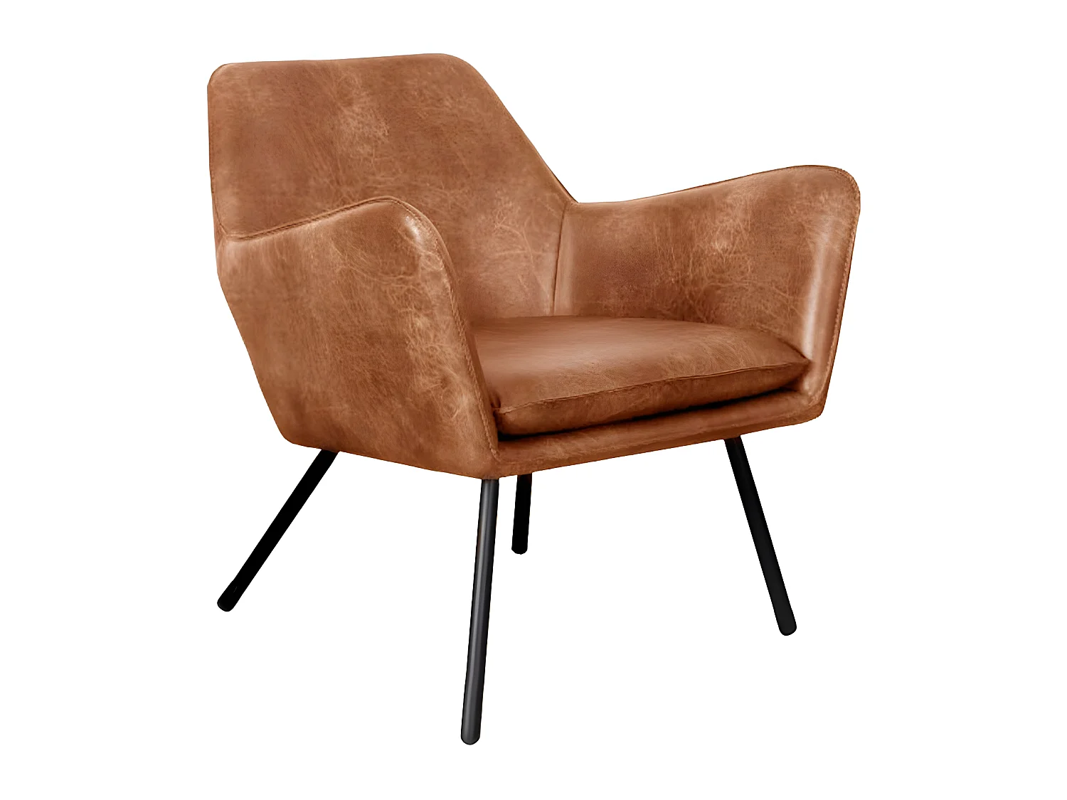 Bon - Fauteuil lounge vintage : Couleur - Marron