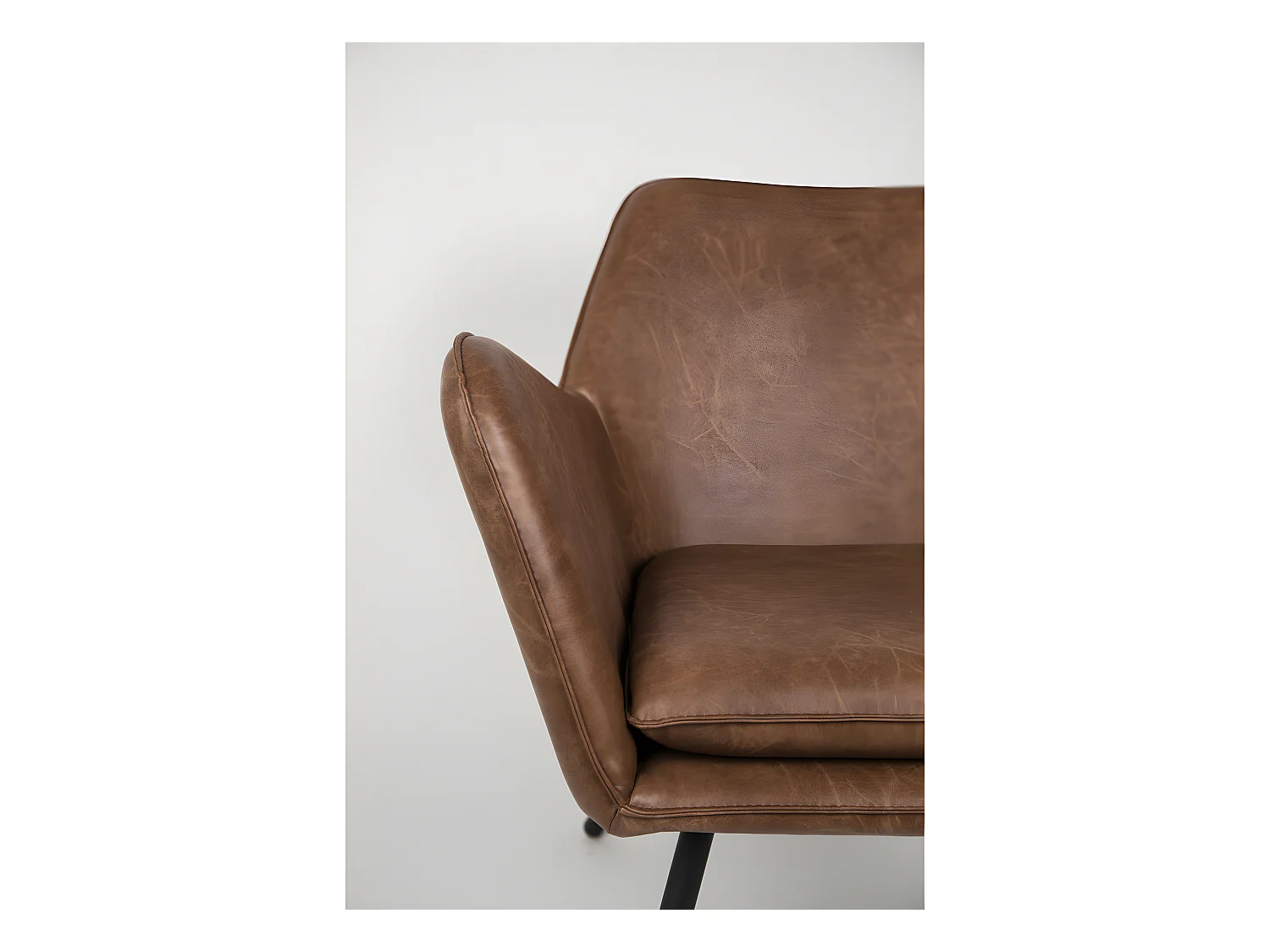 Bon - Fauteuil lounge vintage : Couleur - Marron