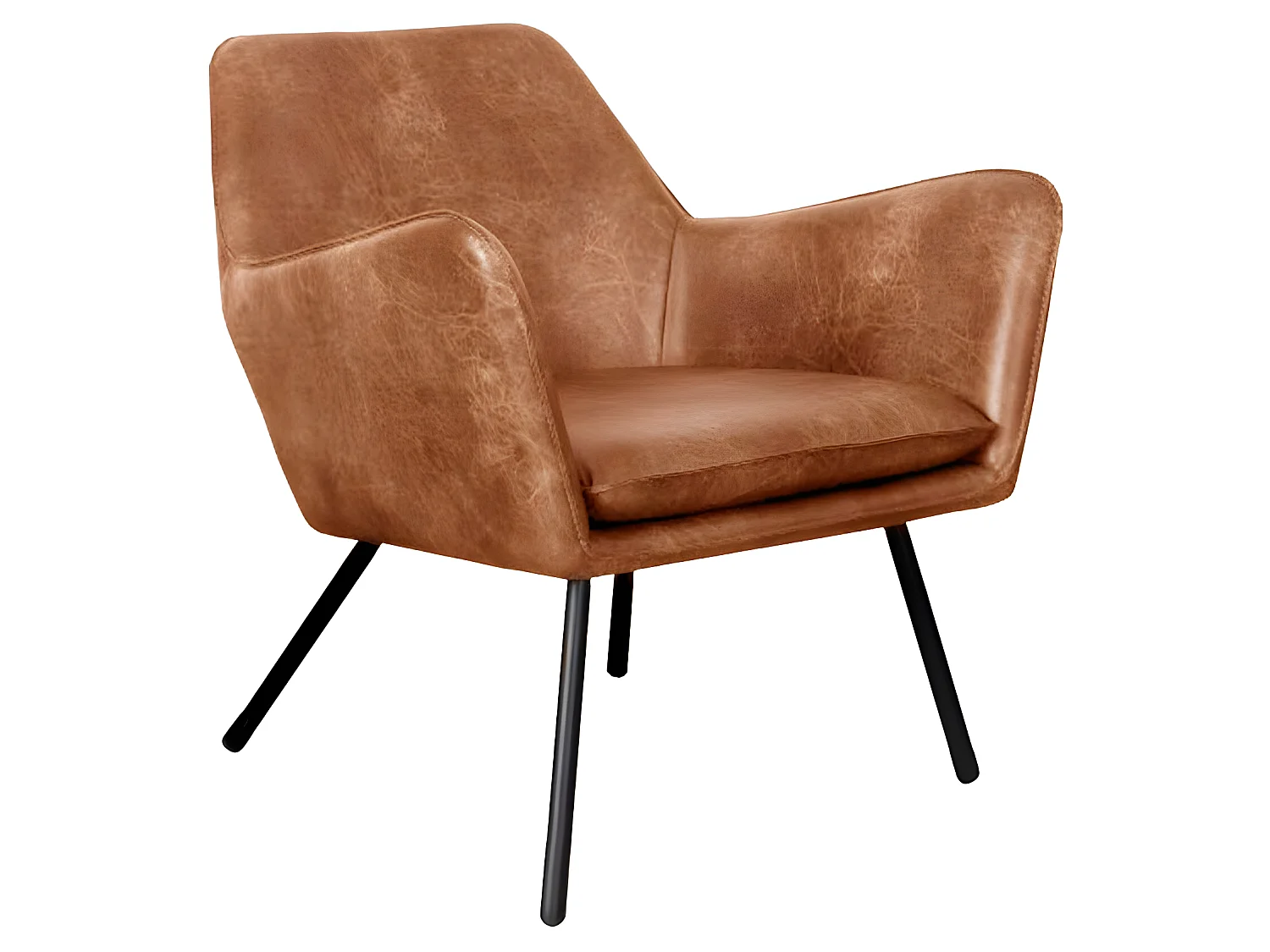 Bon - Fauteuil lounge vintage : Couleur - Marron