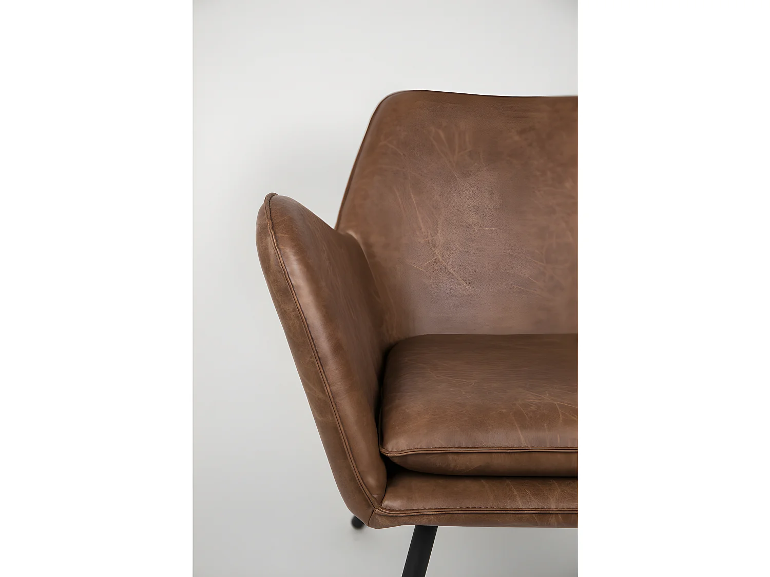 Bon - Fauteuil lounge vintage : Couleur - Marron