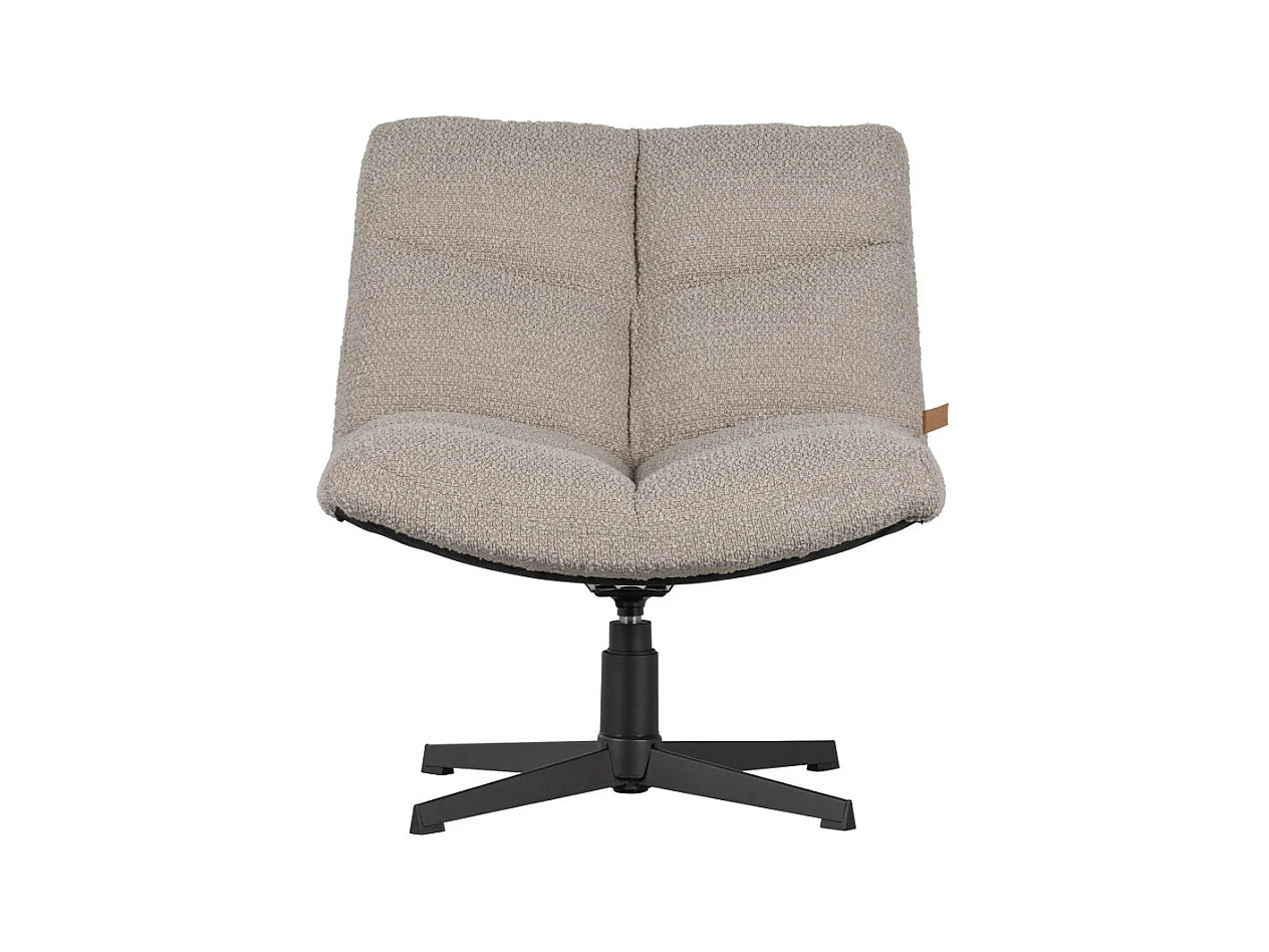 Vinny - Fauteuil pivotant en tissu bouclette - Sable