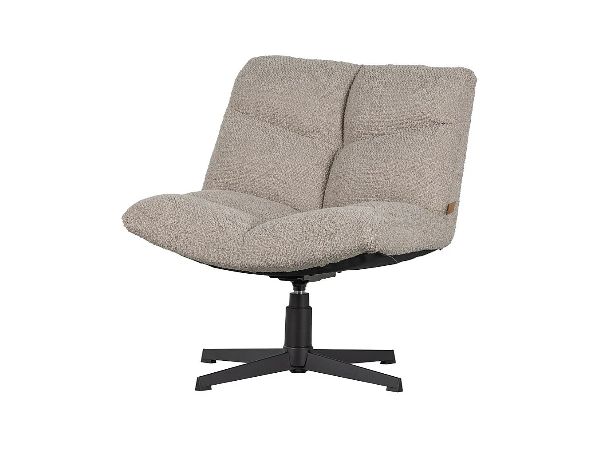 Vinny - Fauteuil pivotant en tissu bouclette - Sable