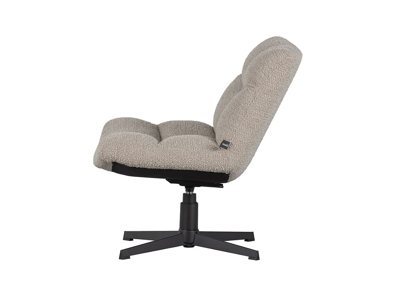 Vinny - Fauteuil pivotant en tissu bouclette - Sable